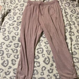 Purple Victoria secret lounge pants with zipper ankles